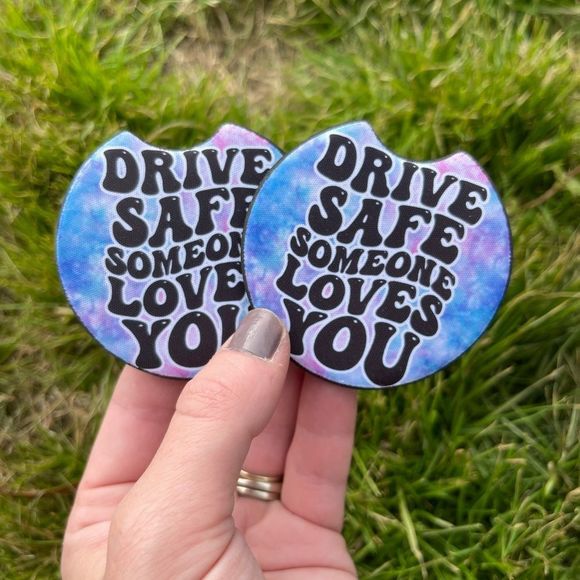 🎄 Tie Dye Drive Safe Car Coaster Set | Drive Safe Coaster Set - Picture 3 of 11
